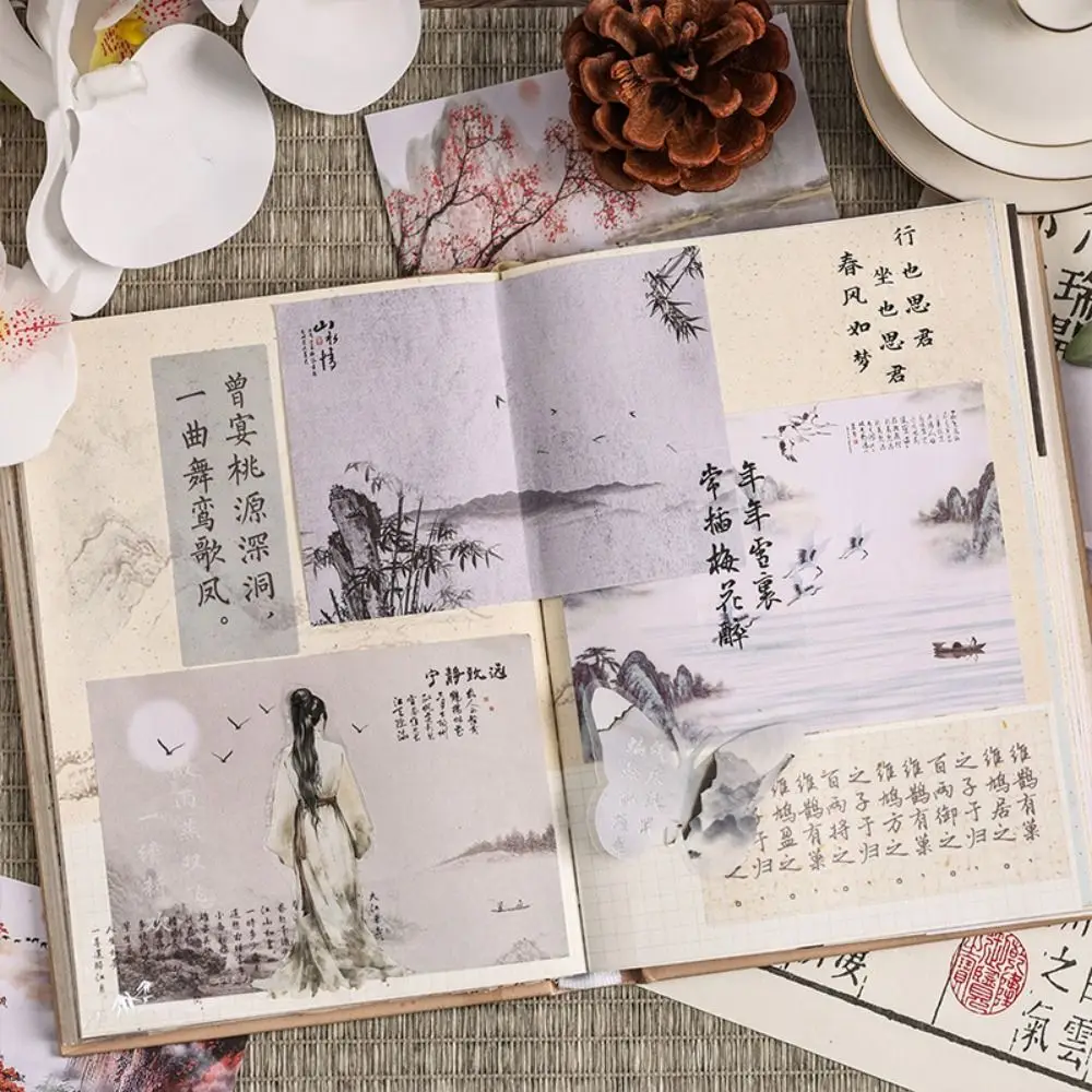 

Fashion 180Sheets Chinese Style Note Paper Flower Landscape Writing Notepad To Do List Blank Memo Reminder Paper Office