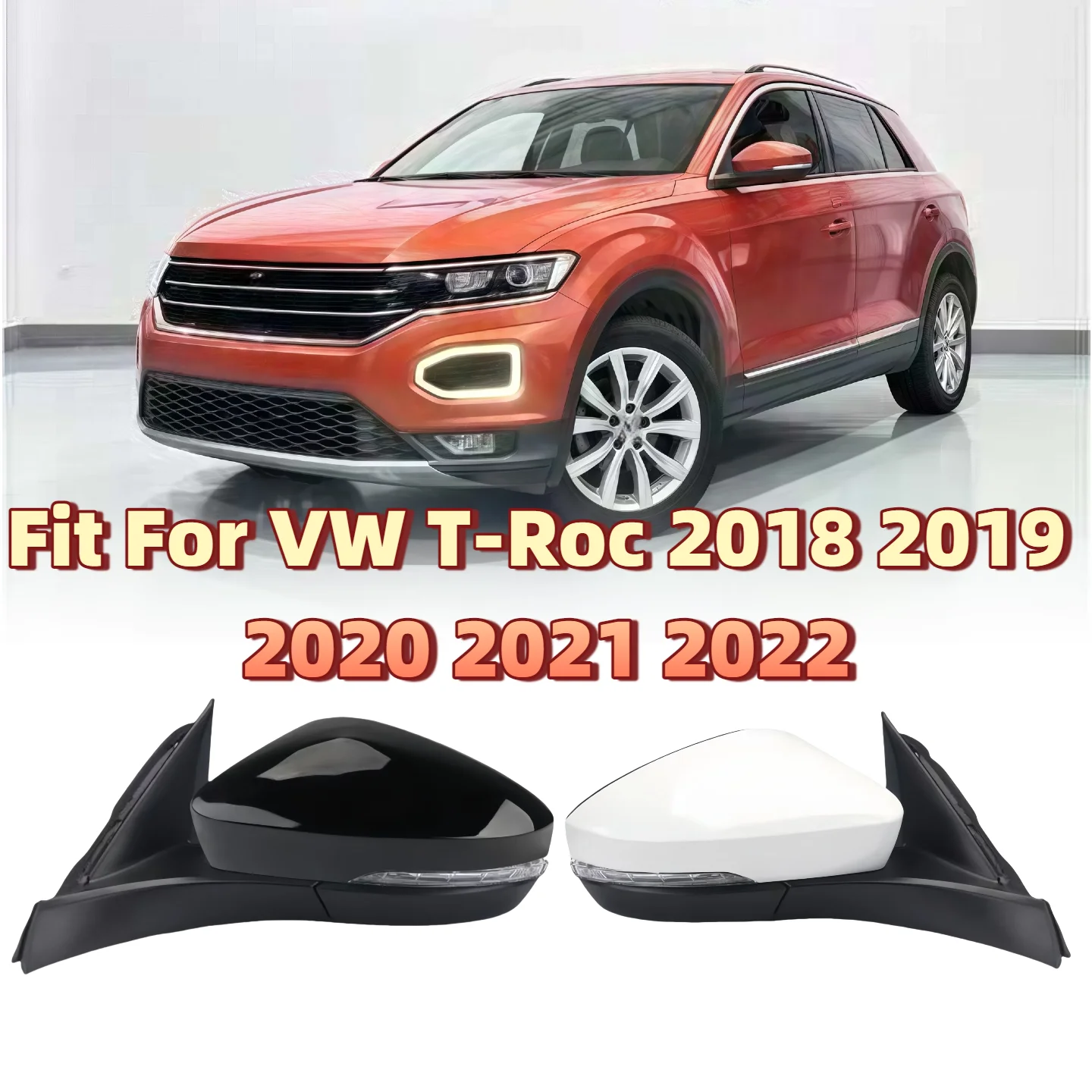 Car Accessories For VW T-Roc 2018 2019 2020 2021 2022 Car Outside Rearview Mirror Side Rear View Mirror Assembly with Folding