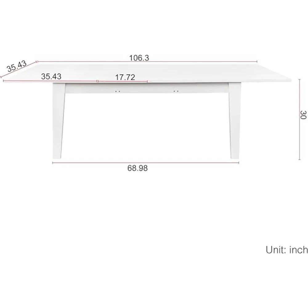 Rectangular Extendable Dining Table 70.8-106.3