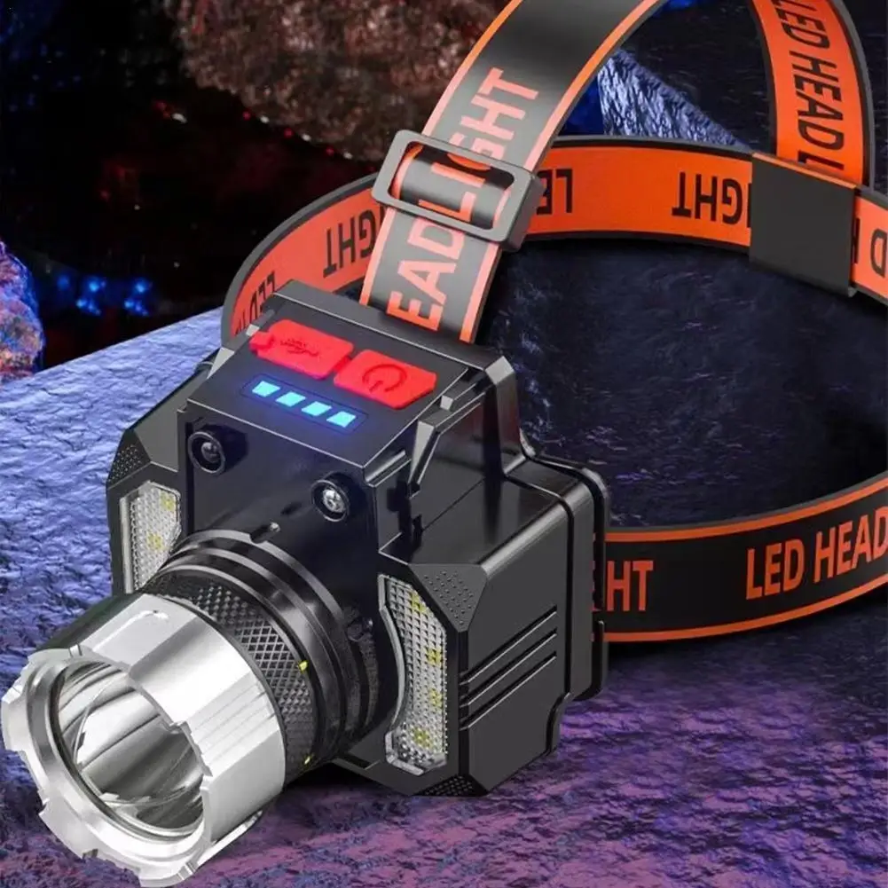 LED Sensor Headlamp Camping Search Light Head Flashlight Rechargeable Powerful Head Lamp Front Lanterns Headlights