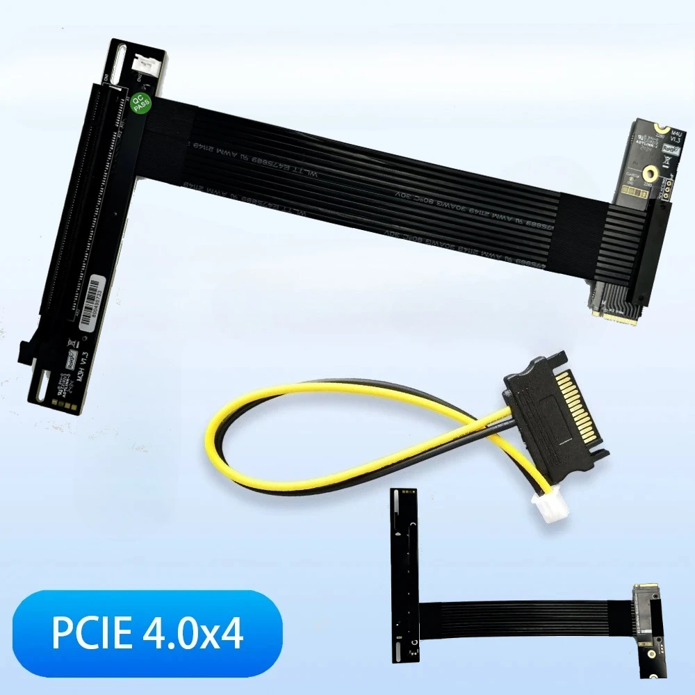 

ADT Gen4 PCI-E 4.0 M.2 NVMe To PCle X16 Гибкий удлинитель M Key SSD Riser Видеокарты Удлинительный кабель-адаптер для полной скорости графического процессора