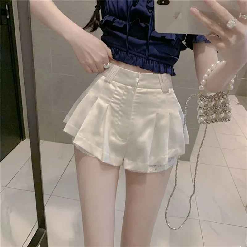 

Hot Girl Lace Skirt Women High Waist Temperament Super Shorts Casual and Versatile Pants