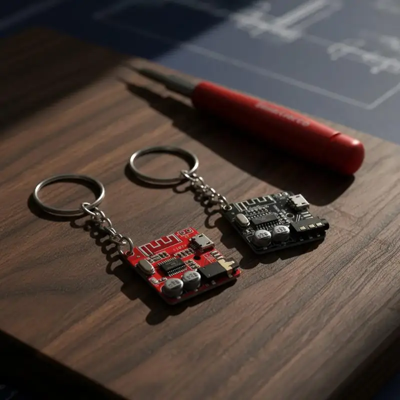 Leiterplatten-Schlüsselanhänger Minimalistischer Retro-PCB-Metall-Schlüsselring Modisches Tech-Ästhetik-Accessoire für Schlüssel, Rucksack-Deko, Geschenk für Profis – Detail 5