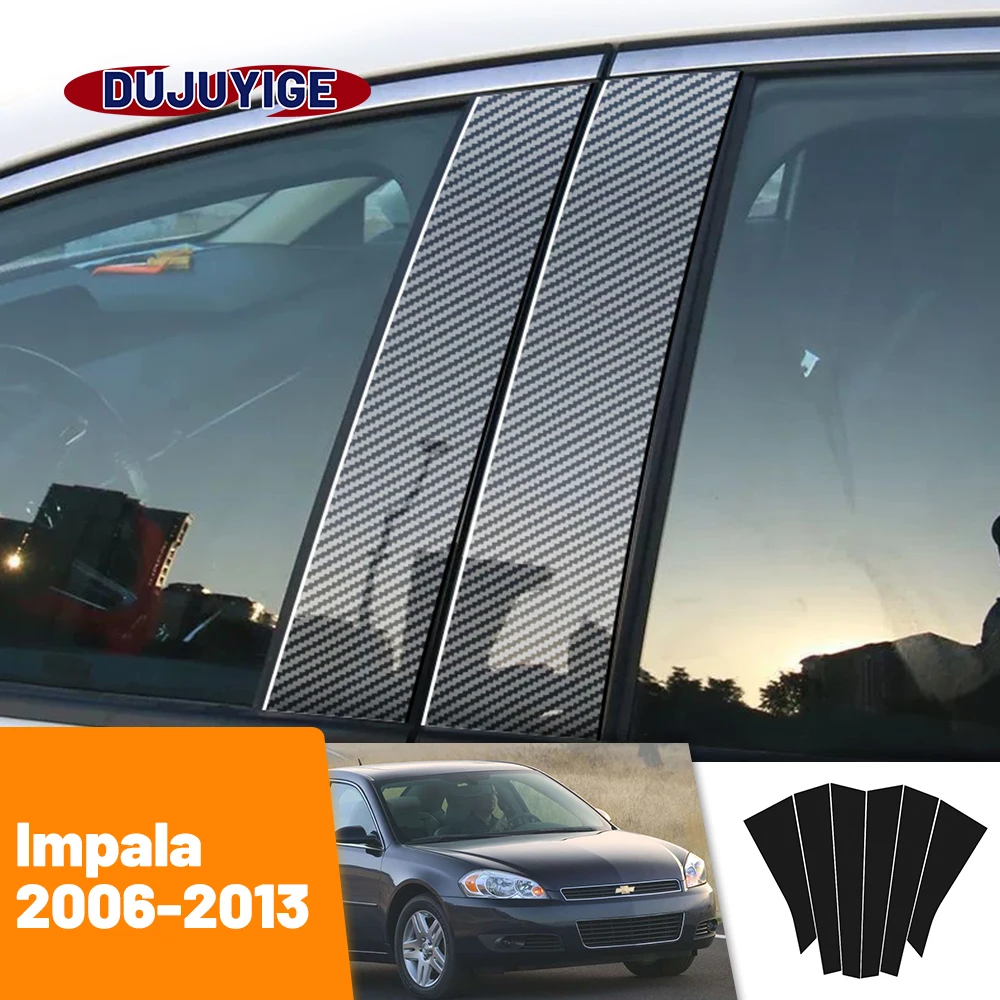 

For Chevrolet Impala 2006-2013 2007 2008 2009 2010 2011 Carbon Fiber Window Door Column Deal B C Pillar Post Cover Trim Sticker