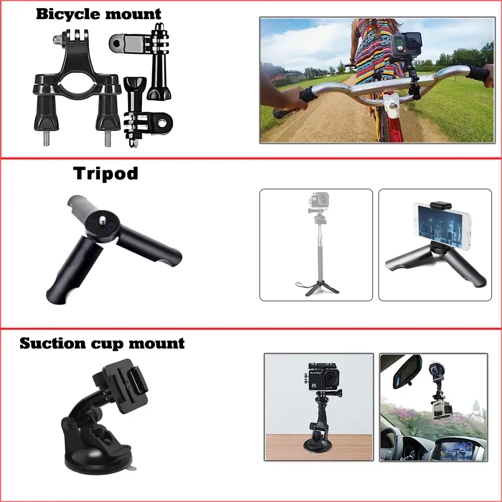 60 in 1 Action Camera Accessories Kit Mount Adapter Chest Strap Headband For GoPro Hero 13 12 11 9 Insta360 X4 X3 DJI Action 4 3