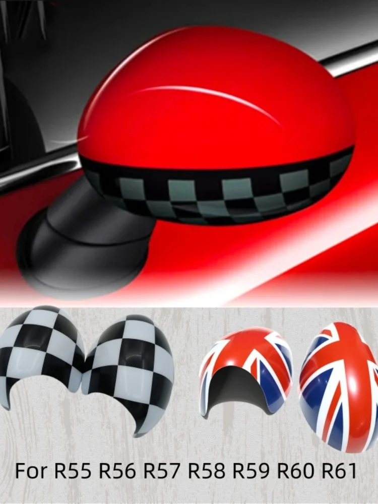 

For Mini Countryman Cooper S Clubman Paceman R55 R56 R57 R58 R59 R60 R61 Car-styling The Black Checker Rear View Mirror Covers