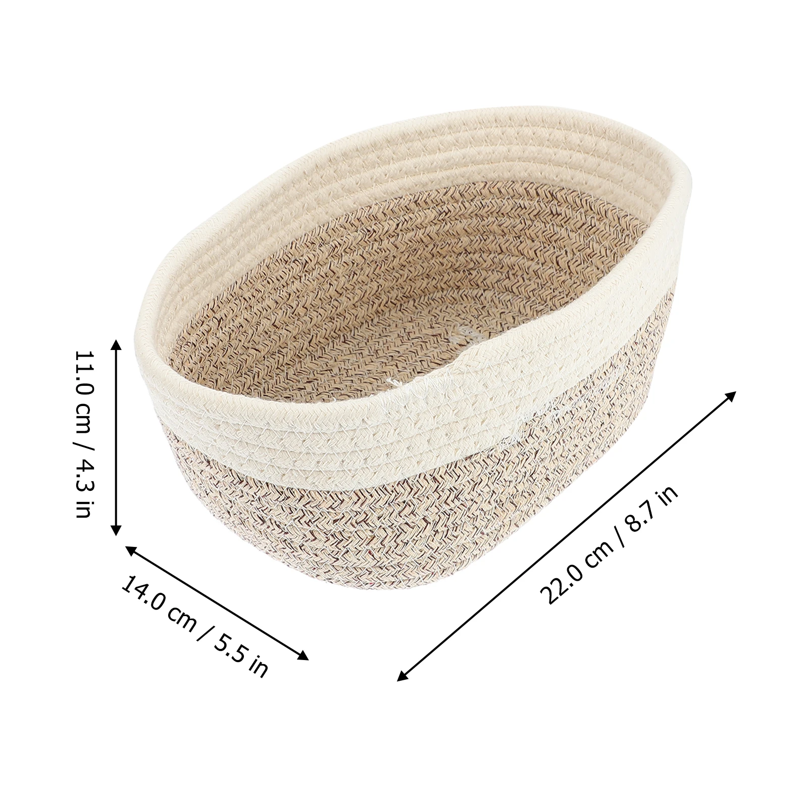 

Imitation Rattan Basket Storage Small Oval White Woven Baskets Home Office Snacks Cosmetics ganizer Storage Solutions Bedroom