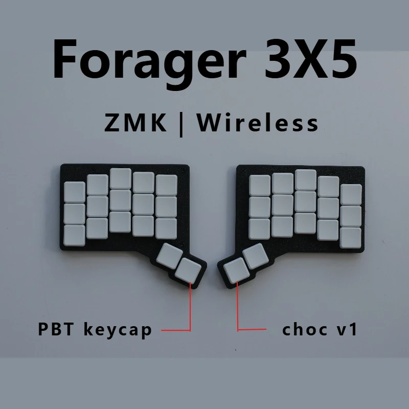 

Forager 34key Wireless Split Keyboard 3X5 Compact Layout Hot Swap Kit Choc V1 Switch Portable Bluetooth/Type-c Separate Keyboard