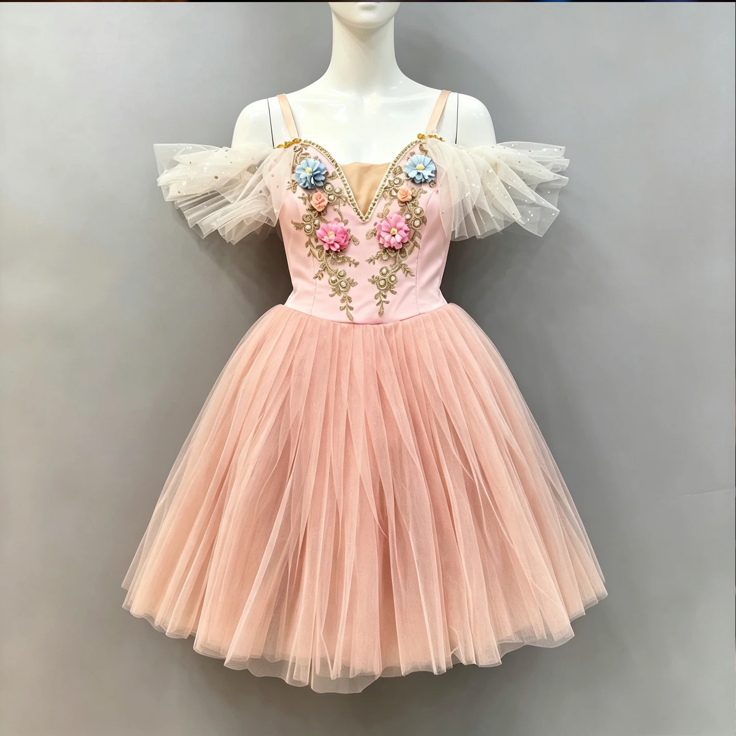 Pink Long Ballet Dress Girls Professional Ballet Tutu Dress Performance Costumes Women Children Swan Dance Ballerina Dress