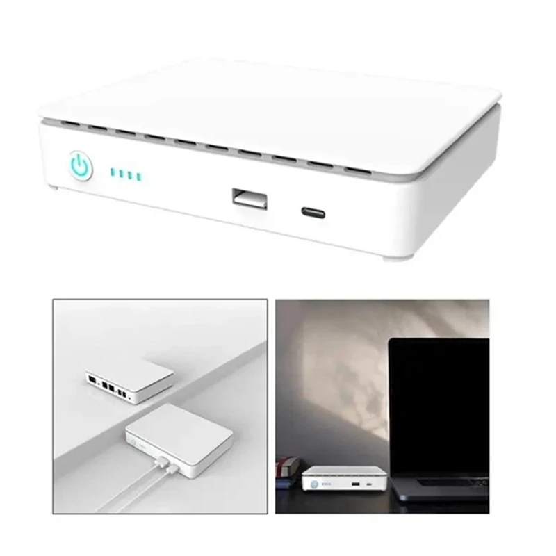 POE Mini UPS Router Power Outage Backup Power Supply DC Uninterruptible Power Supply Routing Switch (10400MAH)EU-Plug