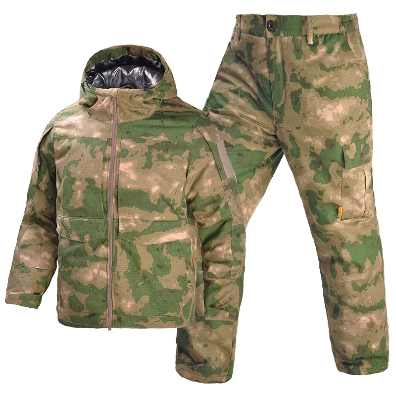 Winter Outdoor Hunting Set Camo Thick Warm Waterproof Jacket Pants Men Clothing Tactical Uniform Ghillie Suits Wear-resisting