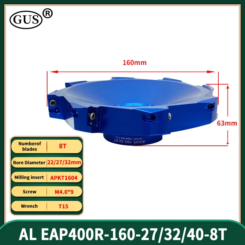 Imagem -06 - Eap Bap 400r 40 50 63 80 100 125 160 Cabeça de Fresa de Topo de Alumínio de 90 Graus para Porta-ferramentas Fmb Torno Apkt1604