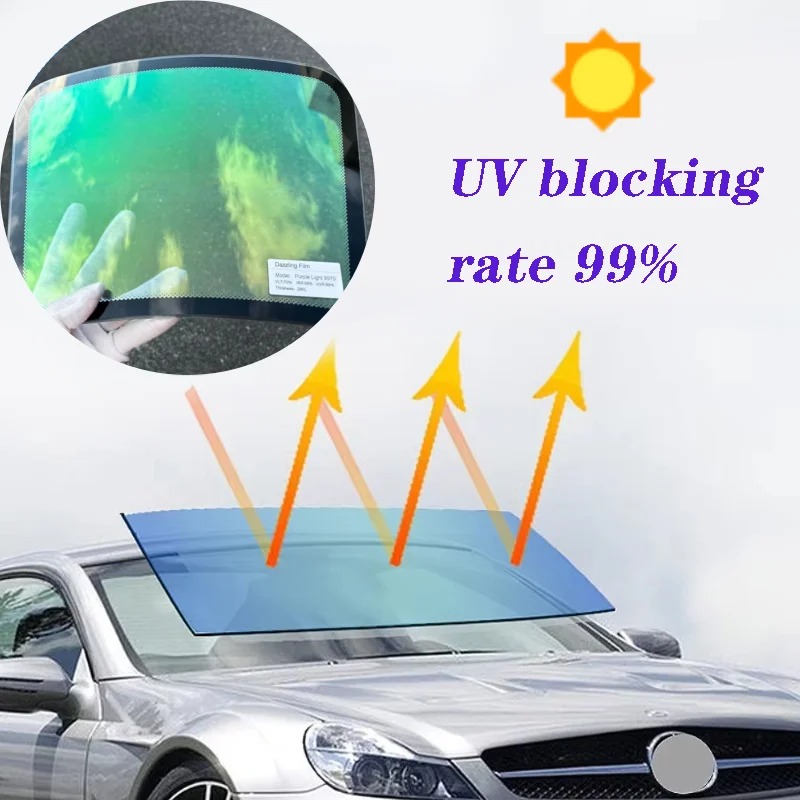 Chameleon Green Width 50/76/100cm Chameleon film Violet film Vlt64% HD UV protection cool color high heat insulation