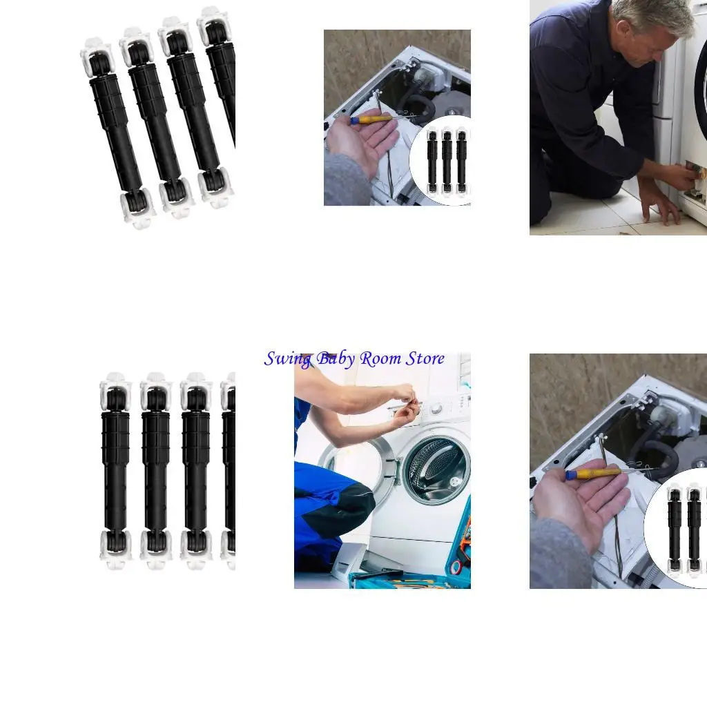 K1AD 4 Pack Washing Machine Shock Absorbers Washer Accessory Easy Installation Washer Part for Noise Reduction and Stability