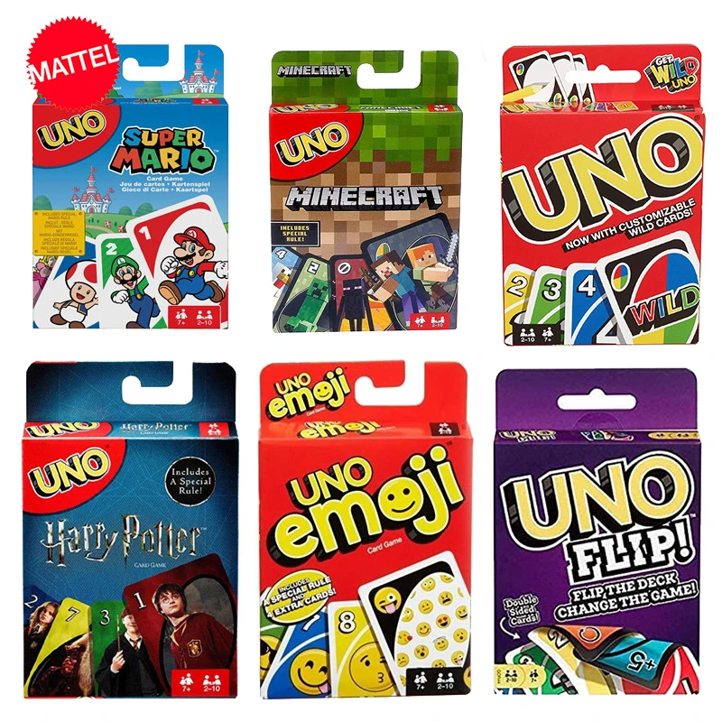 Mattel Uno карточная игра дикая флип-Dos бумажная игра Аниме серия покер настольные игры искусственная игра для вечерние Вечеринка сбор веселья