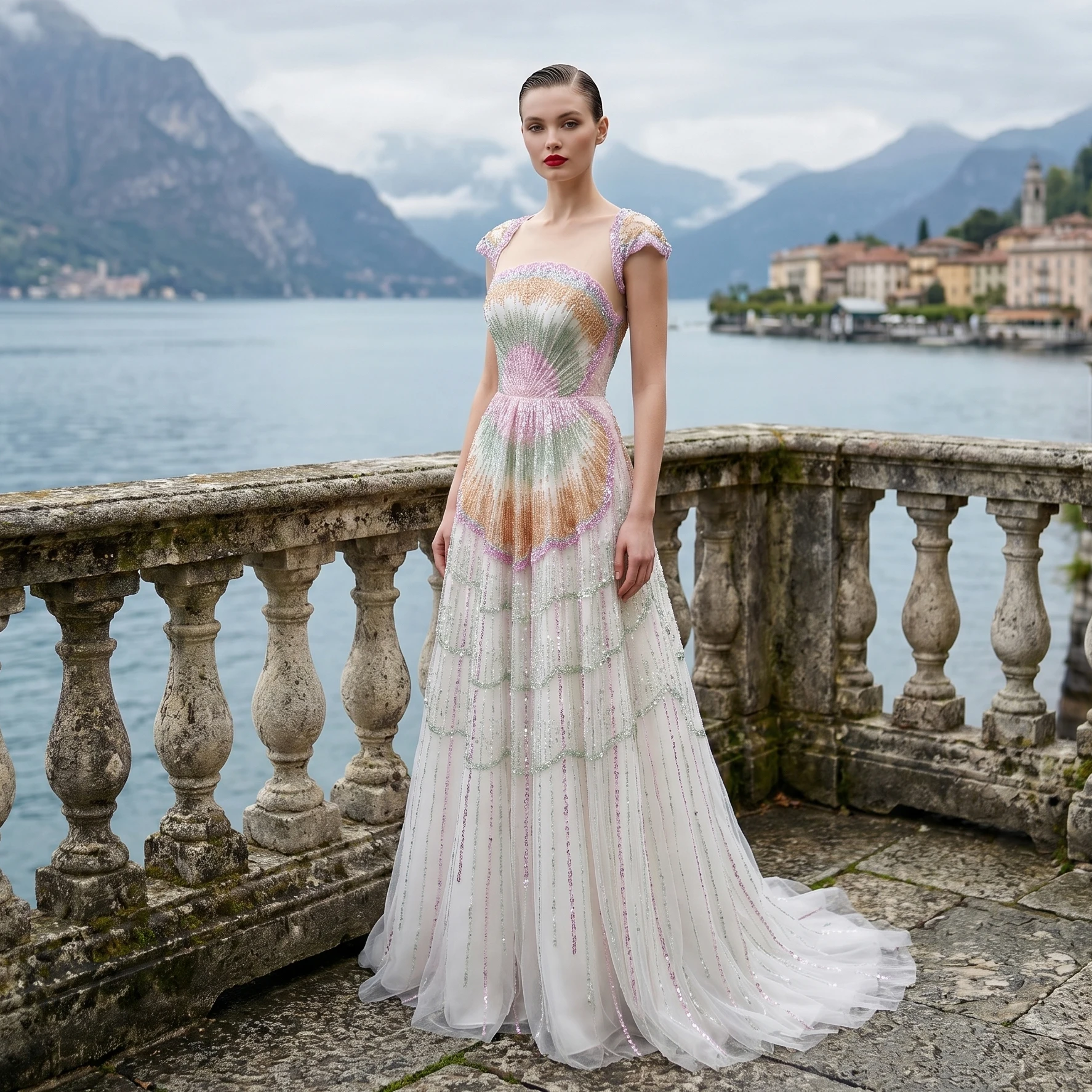 Sharon Said Luxury Arabic Women's Formal Evening Dress Two Piece Beaded Cape Sleeve Long Prom Gowns SS296 Customized