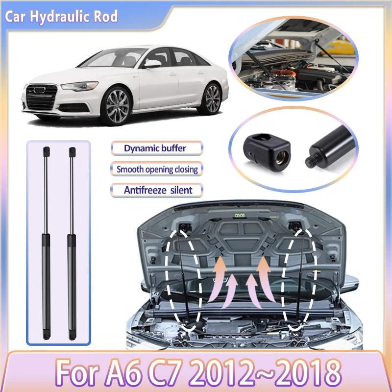 

Car Front Hood Hydraulic Rod For Audi A6 C7 Accessories 2012~2018 4G A6L Buffer Durable Engine Supporting Spring Strut Shock Bar