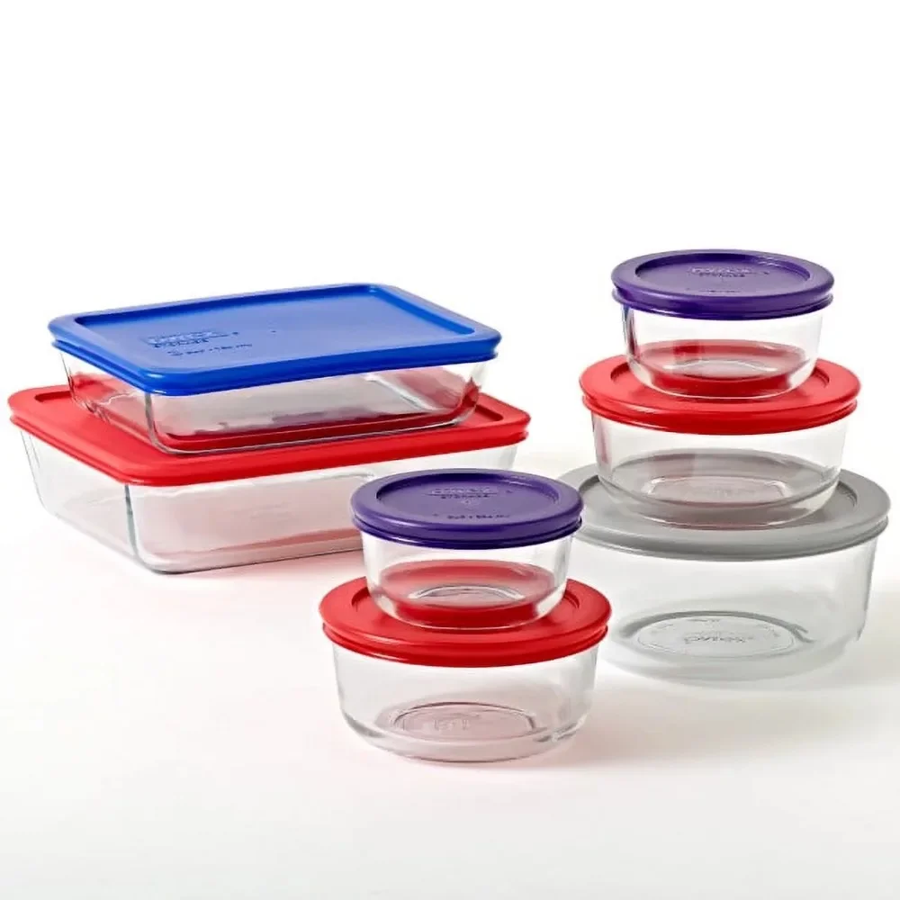 

Simply Store Glass Storage Container Set with Lids, 14 Piece Dessert Box Meal Prep Cookie Box Bento Cake Box