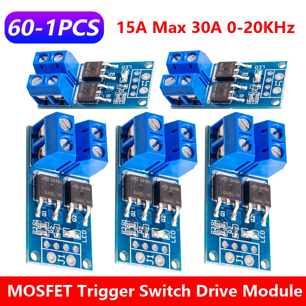 60-1PCS 15A 400W MOS FET Trigger Switch Drive Module DC 5V-36V PWM Regulator Control Panel Motor control board for Lamp Control