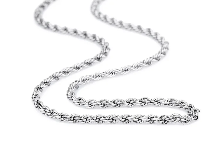 3MM Edelstahl-Halsketten mit gedrehter Seilkette für Männer und Frauen, Hip-Hop-Titanstahl-Choker, modischer Party-Schmuck – Detail 8
