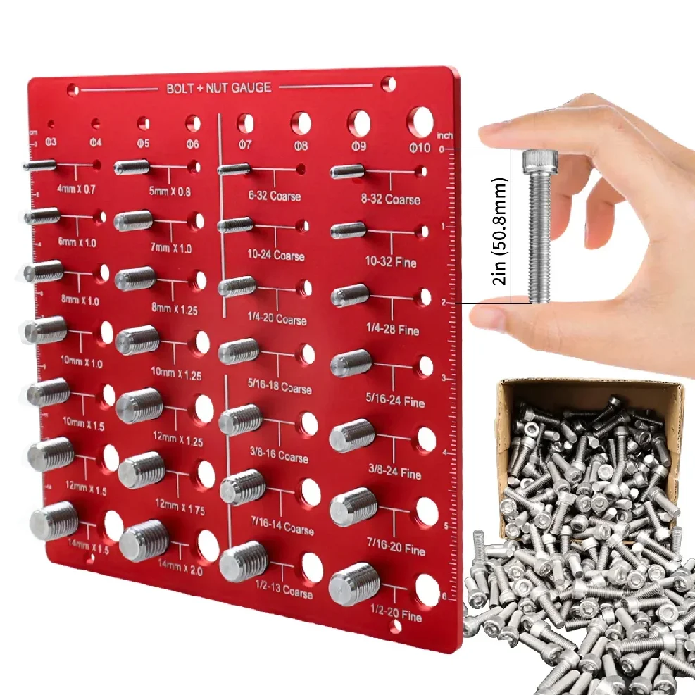 Nut and Bolt Thread Checker Thread Identifier Gauge Nut Bolt Screw Identibolt  28 Bolt Standard Sizes  Measuring Identifier Tool