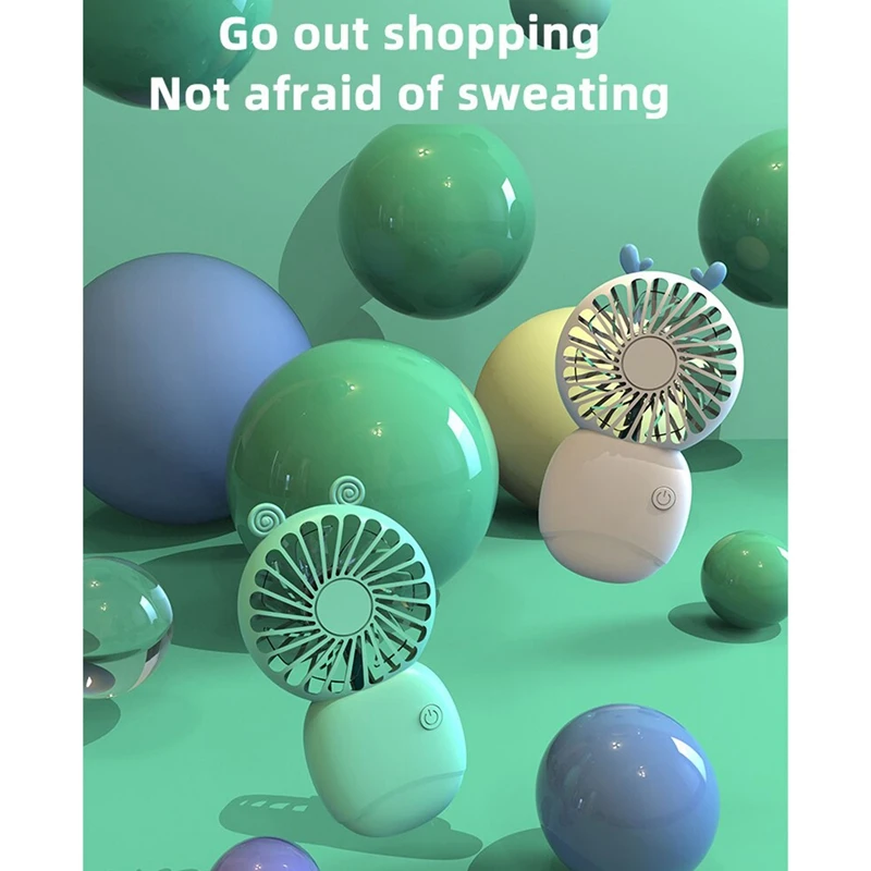 Summer Portable Mini Fan Small Pocket Fan Cartoon Fan Hand-Held Fan For Outdoor Mini Electric Fan