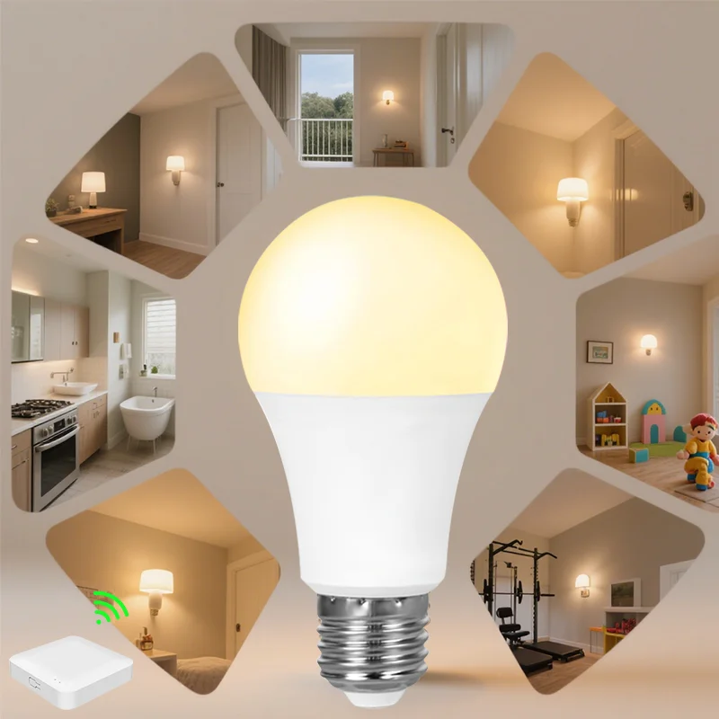 Zigbee 3.0 لمبة Led ذكية E27 مصابيح RGBCW 9W تعمل مع تطبيق Alexa Google Home التحكم الصوتي 110 فولت 220 فولت