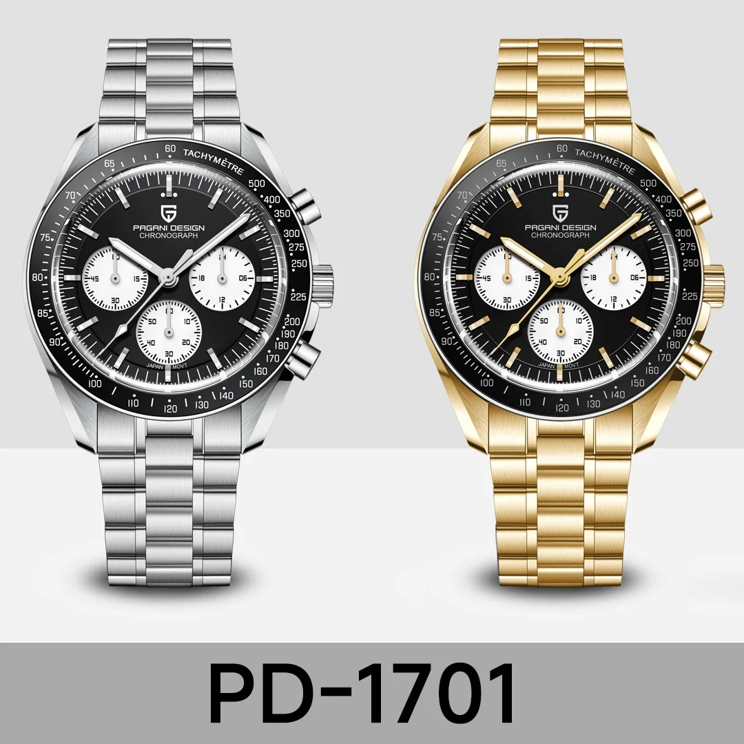 2026 PAGANI DESIGN Neue 500 Tachometer-Sport-Chronograph AR Saphir Japan Uhrwerk Luxus Herrenuhr 316L Vollstahl Leuchtende Herrenuhr