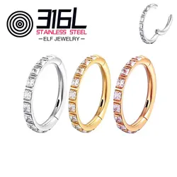 Wholesale Crystal 316L Stainless Steel Must Hoop Nose Ring Ear Piercing Resale Jewelry
