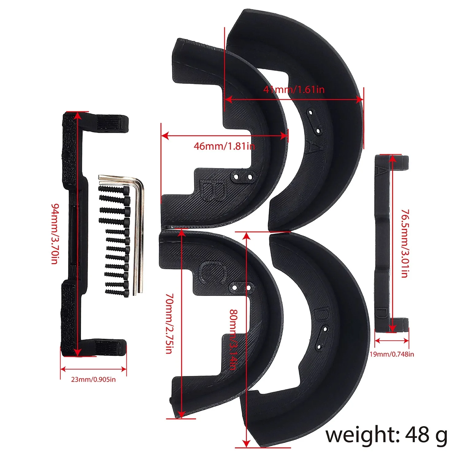 محاكاة الديكور بطانة الحاجز الأمامي والخلفي لـ MJX Hyper Go 1/14 14303 RC قطع غيار السيارات