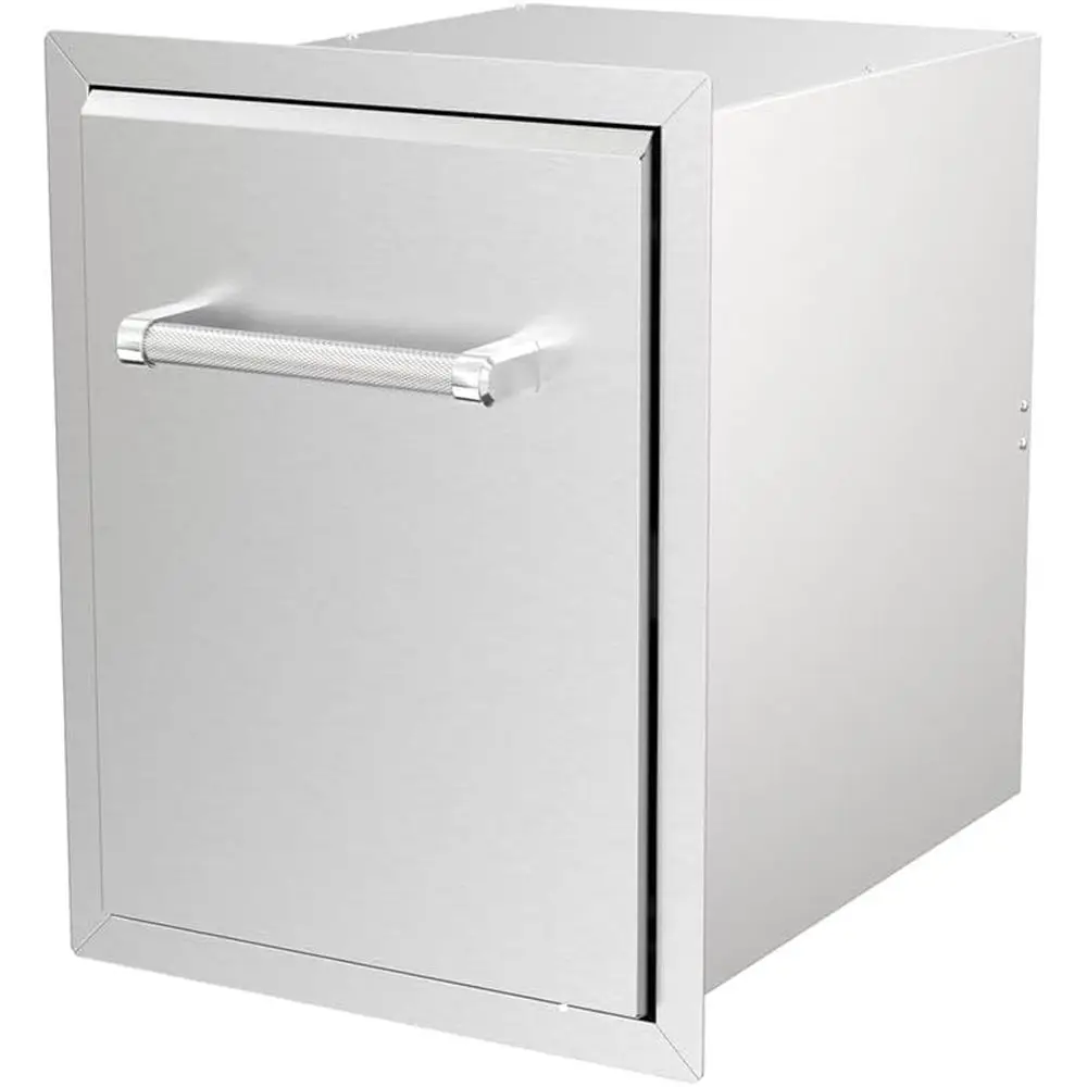 

10-галлонный мусорный бак из нержавеющей стали с выдвижной крышкой, идеально подходит для уличных кухонь и зон для барбекю