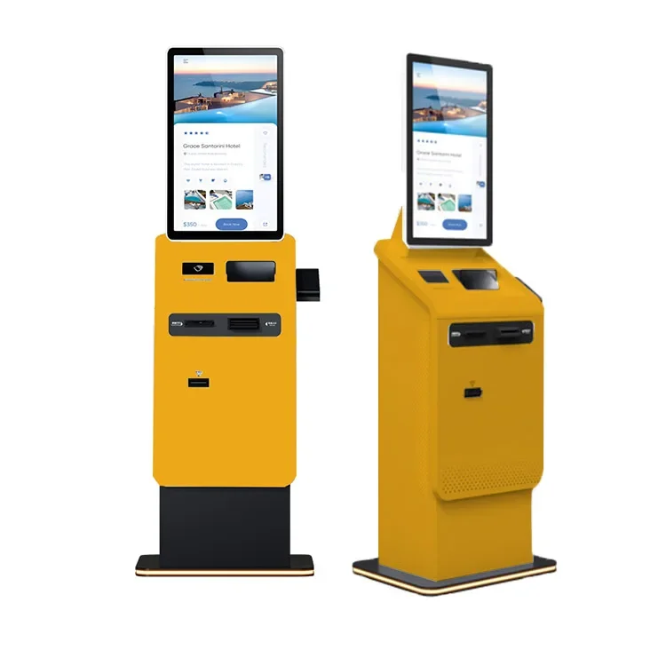 Self Service Payment Kiosk Machine Touch Screen Self Service Printing QR Scanner Card Reader Cash Recycler Kiosk Terminal