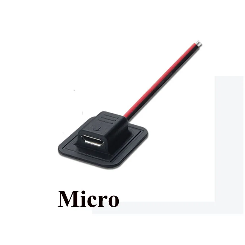 1Pcs DC 5.5*2.1 / Micro USB Type-C Female 2P Wire Type USB C Pigtail Cable Extension Power Cable USB-C Plug to 2 Pin Bare Wire