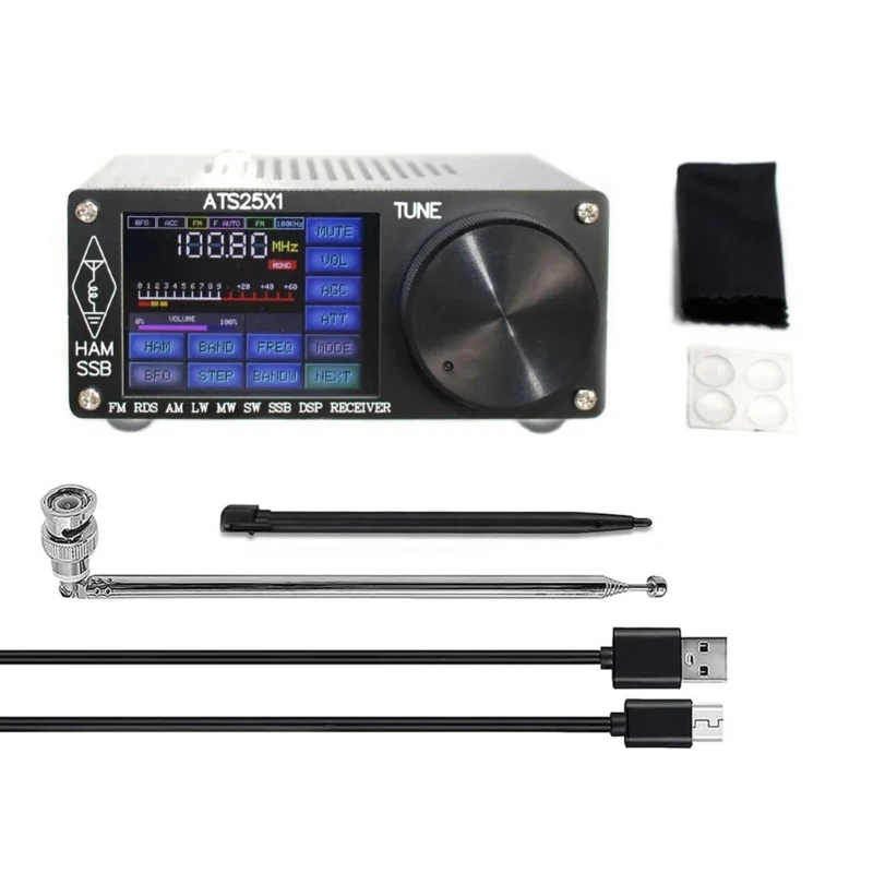 All Bands Radio Receiver ATS25X1 FM/LW/MW/SSB Receiver Si4732 Chip Digital Radio 2.4in Touchable Screen Built-in Dropship