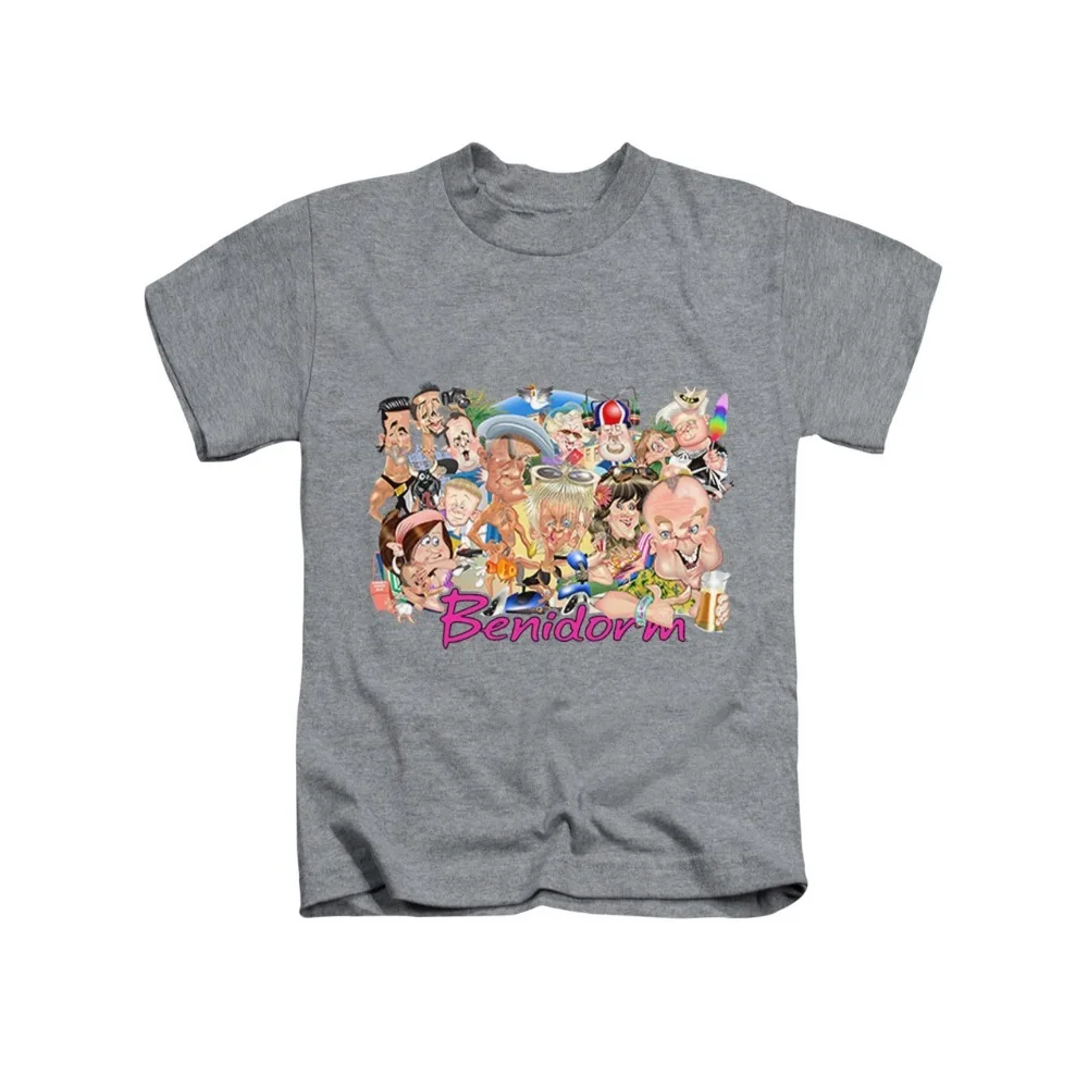 Benidorm الكرتون الكبار تي شيرت مضحك برنامج تلفزيوني المحملة القمم 2025 جديد الشارع الشهير التلفزيون مروحة هدية التي شيرت الرجال النساء الصيف قميص #2