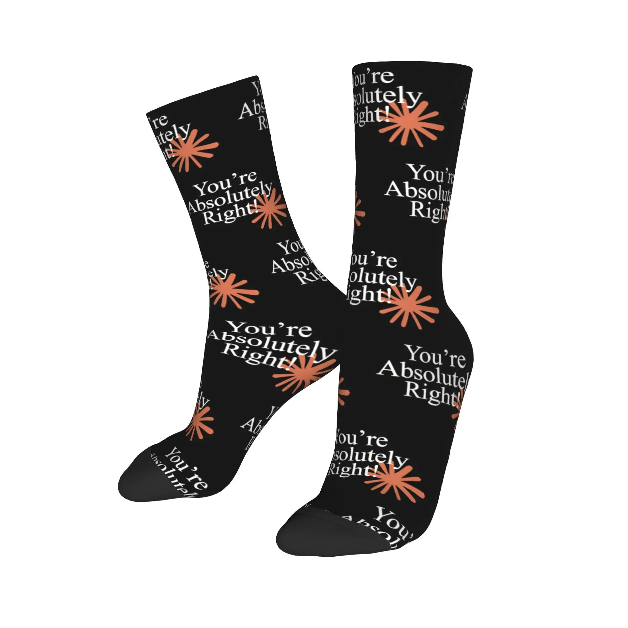 Men Women Claude Code You're Absolutely Right  Socks Comfortable Fashion  Socks Novelty Accessories Middle Tube Socks