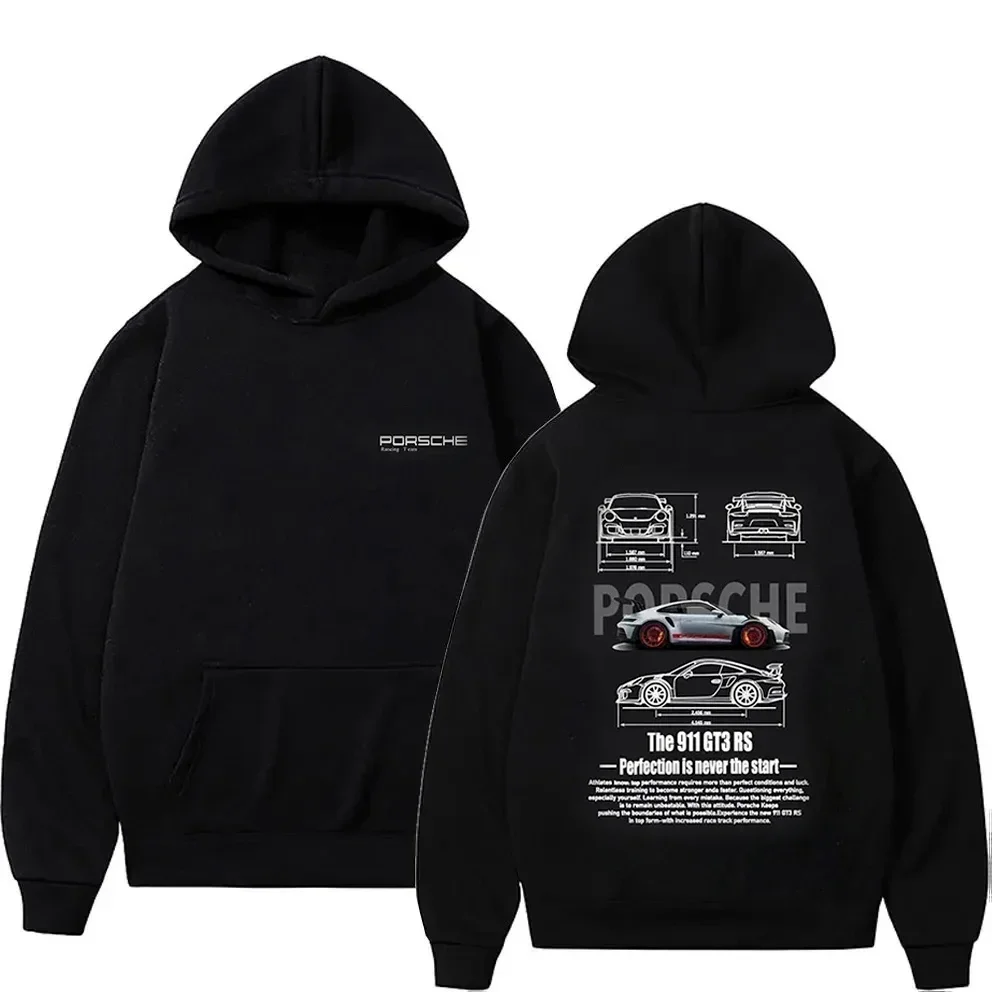 Autumn/Winter Design Casual Cotton Classic Fashion Car Letter Hoodie Aesthetic Pop GT3-RS Top Pullover Sweatshirt 911