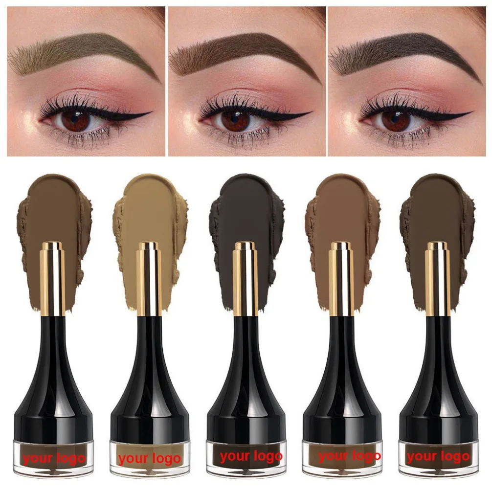 Multi Use Waterproof Smudge Proof Tinted Eye Brow Gel with Brush Private Label Custom Logo Vegan Makeup Wholesale Eyebrow Cream