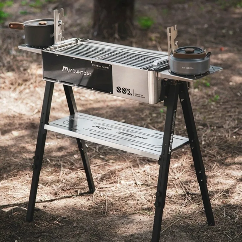 Detachable Courtyard Barbecue Grill Thickened Party Standing Barbecue Stove Convenient Multifunctional Camp Cooking Supplies