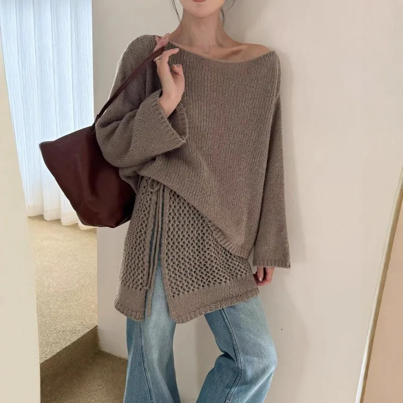 

Korean-style Fashion Suit for Women 2025 Autumn New Style Temperament Slimming Knitted Sweater Two-piece Set