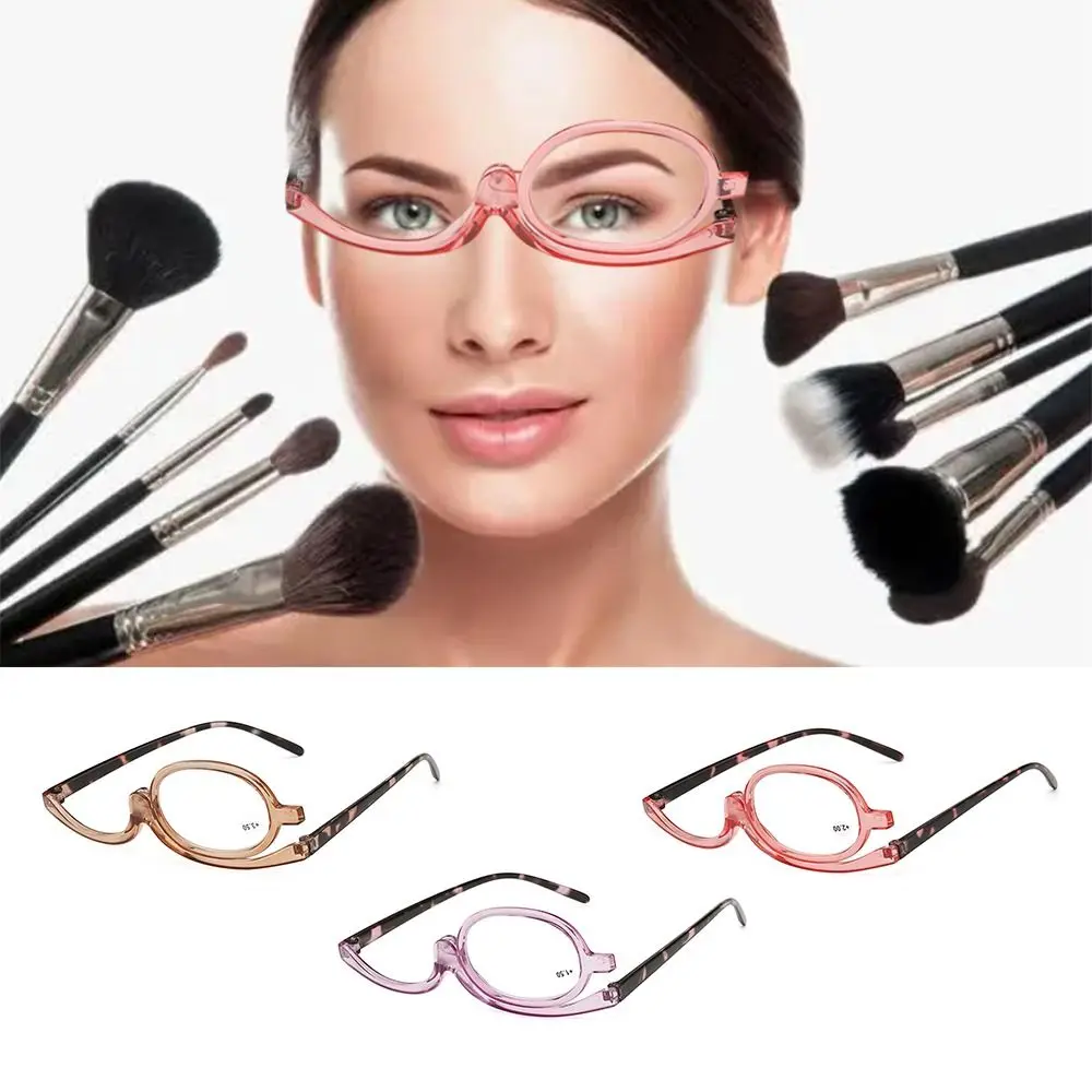 +1.0~+4.0 Diopter Rotating Makeup Reading Glasses Vision Care Colourful Frame Folding Eyeglasses Eyewear Magnifying Glasses