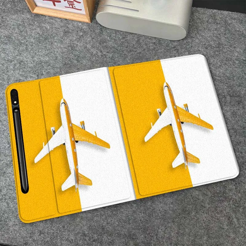 

Мягкий гибкий чехол-подставка для планшетов Samsung Galaxy Tab S10, S9, S8, S7 FE Lite с милым дизайном самолета, идеальный подарок