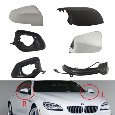 BMW 5 6 7 시리즈 F10 F11 F18 F07 F06 F12 F13 F01 F02 2014-17 용 백미러 커버 프레임 쉘 유리 표시 등