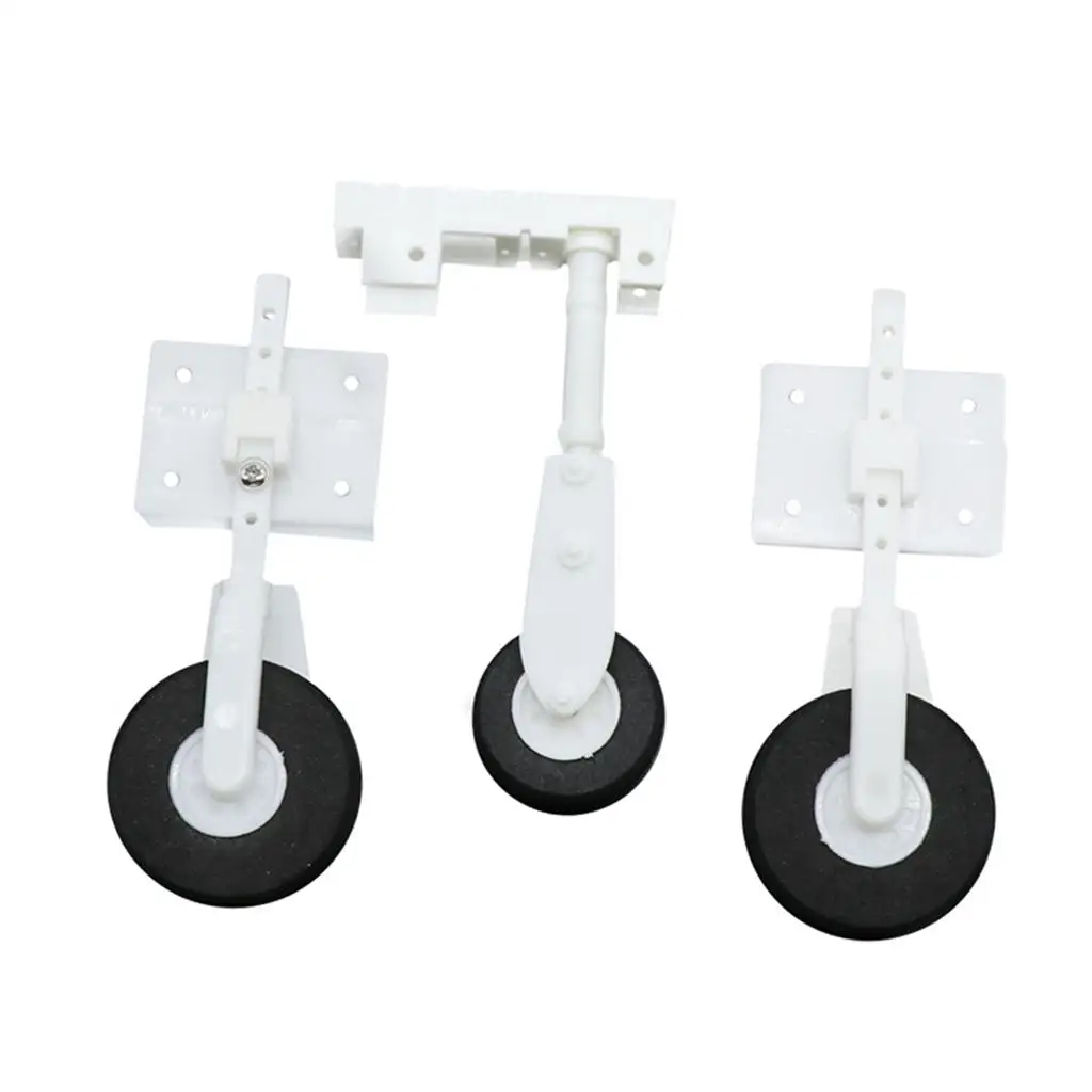 RC Airplane Front Wheel Landing Gear Nylon Su27 Replacement Undercarriage DIY Part Fall Resistant Chassis for Electric Plane