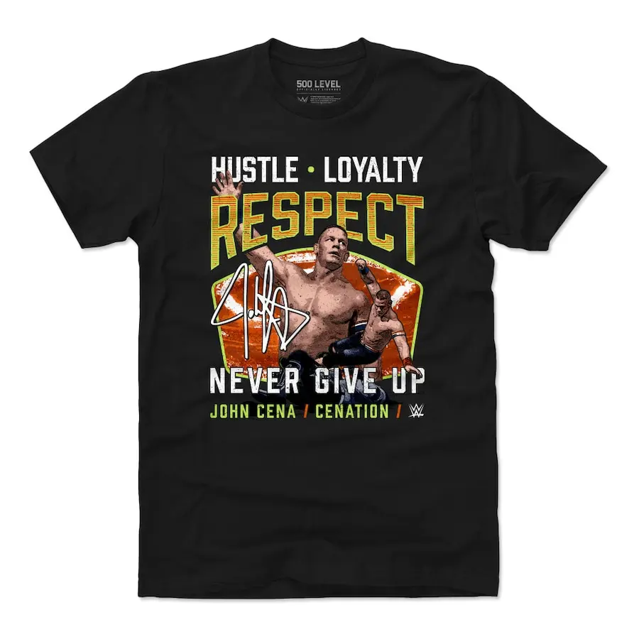 Men's 500 Level Black John Cena Respect T-Shirt