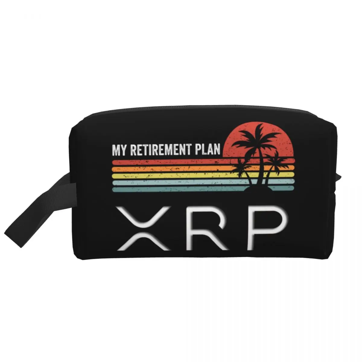 Custom Ripple XRP Retirement Plan Toiletry Bag for Bitcoin Crypto Makeup Cosmetic Organizer Lady Beauty Storage Dopp Kit Case