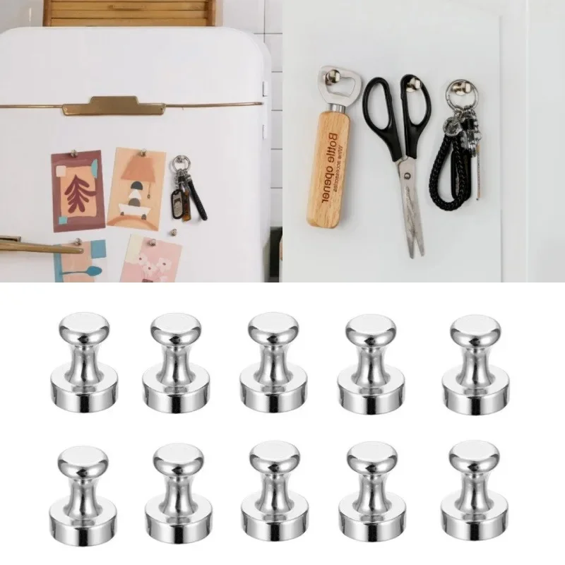 10-20pcsSuper Strong Neodymium Magnet Magnetic Pushpins Sucker Thumbtack Steel Magnet Push Pin for Refrigerator Whiteboard
