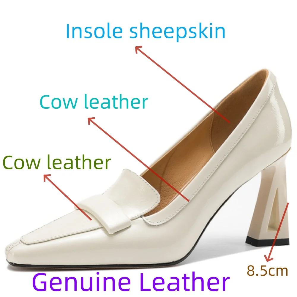 【JOCHEBED HU】Elegant Handmade Genuine Leather High Heels Women's New Versatile  Shoes Comfortable Wear 33-40