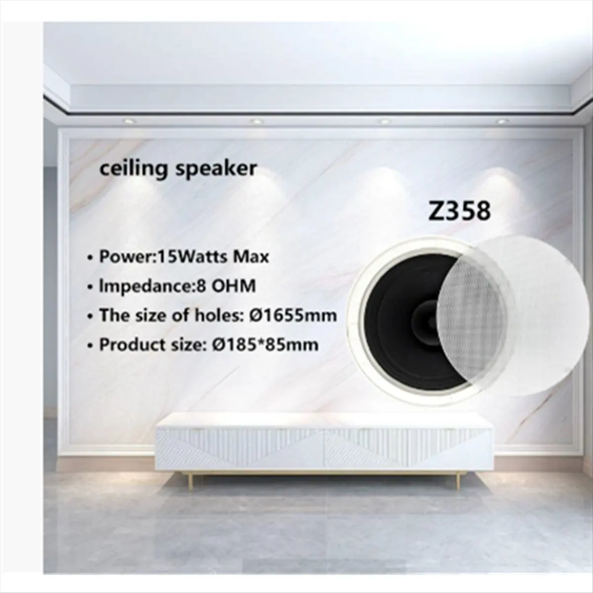 

6 Inch 8ohm Ceiling Speaker Full Range Stereo Sound Passive Speakers Home Background Music System for Office Kitchen