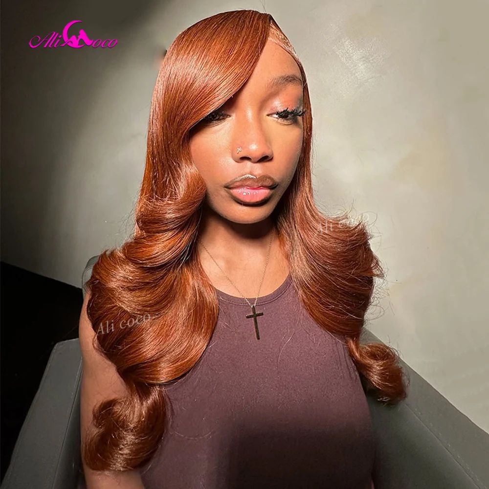 Dark Maroon Brown Colored 13x6 HD Lace Front Human Hair Glueless Wigs for Women 200 Density Body Wave Drawstring Glueless Wig
